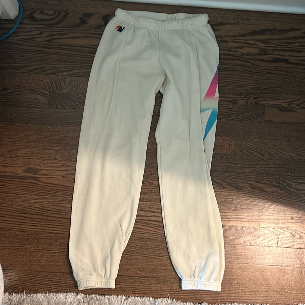 aviator nation sweatpants with colored streak on the right side (size medium)